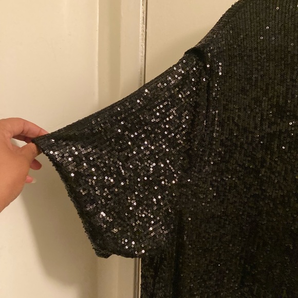 H &M Black Sequin Shift Dress,XXL,Party,Special Occasion - Picture 7 of 9